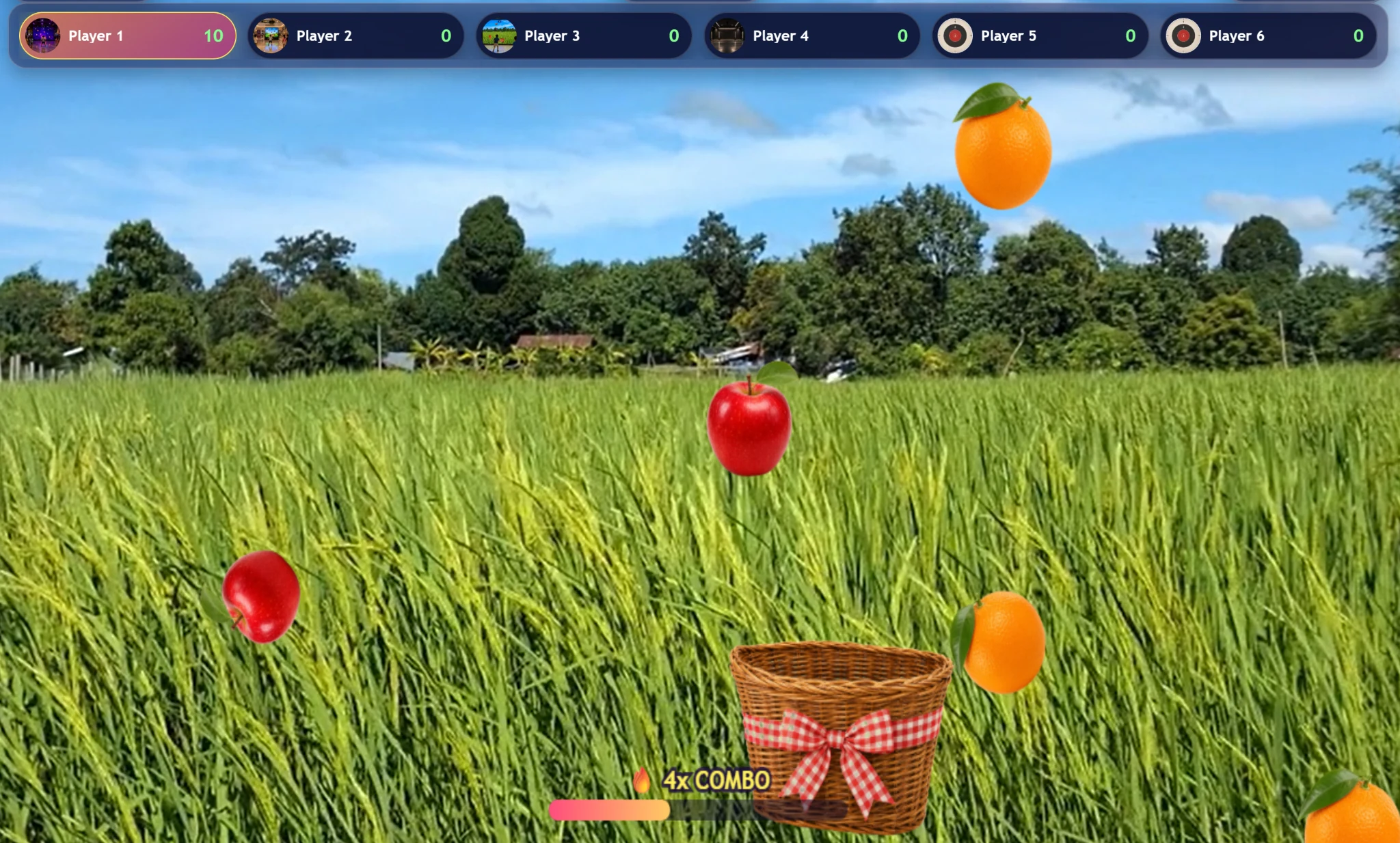 Fruit Catcher gameplay screen