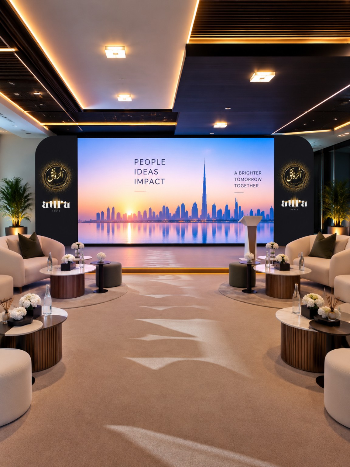 6 by 3 metre LED wall installed for a private event in Abu Dhabi