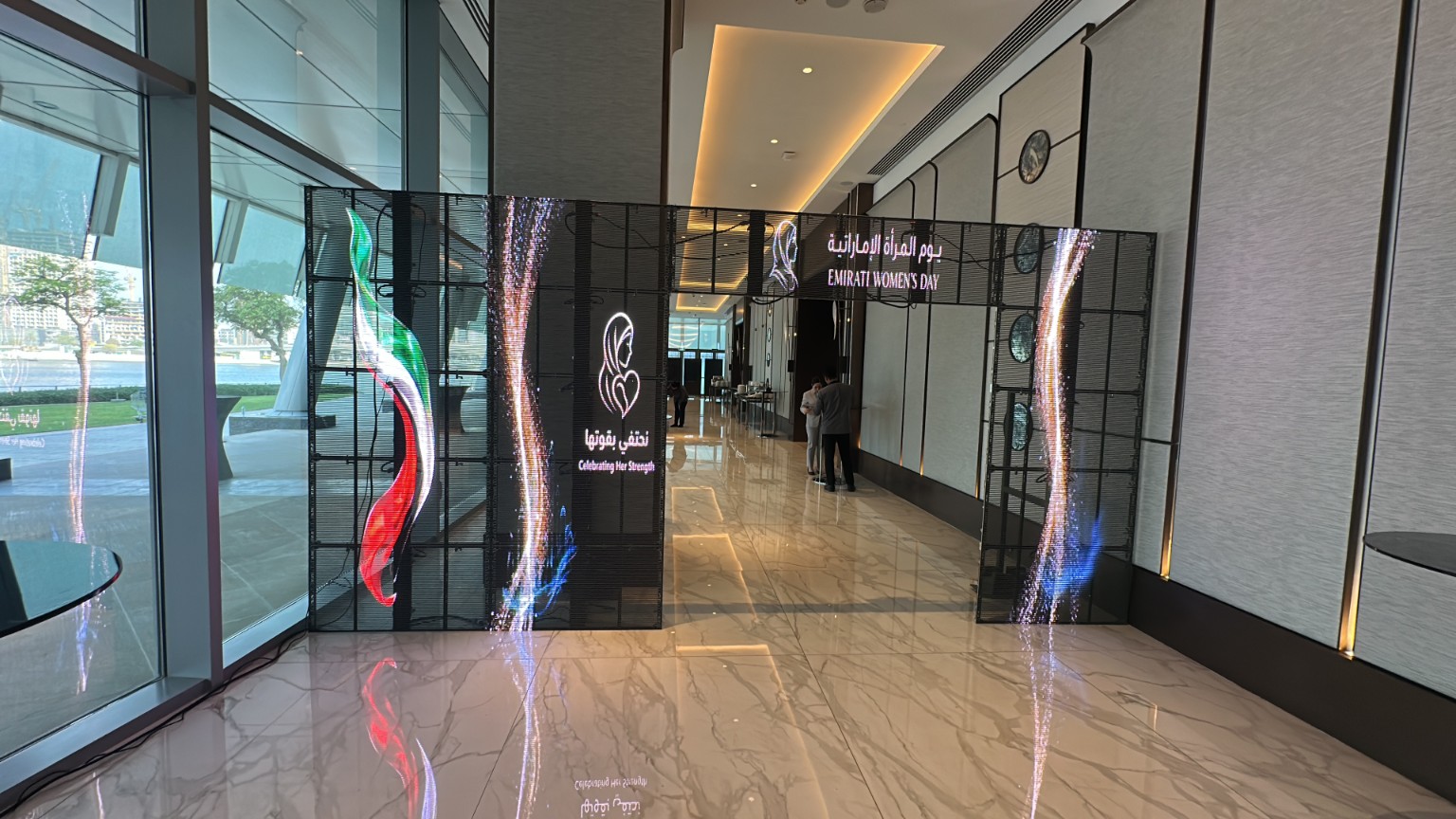 Transparent LED entrance display for Aster event in Abu Dhabi