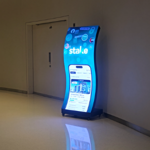Curved LED poster display at Museum of the Future Dubai