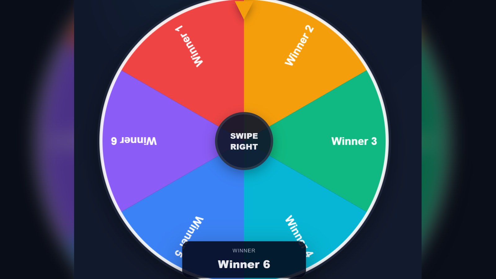 Motion Swipe Wheel winner selection game