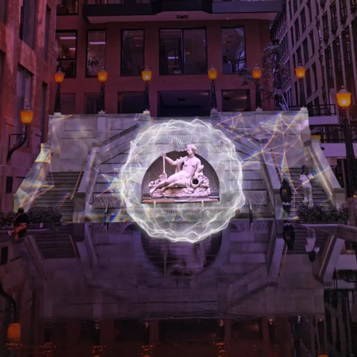 Holographic mesh visual effect