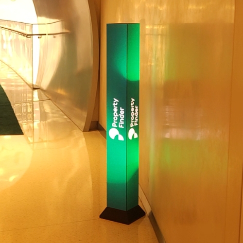Four-sided vertical LED tower